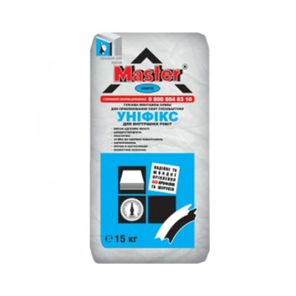 MASTER UNIFIX Клей для гіпсокартона і відкосів, 15 кг