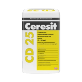 CERESIT CD-25 Дрібнозерниста ремонтно-відновлювальна суміш от 5мм до 30 мм 25кг