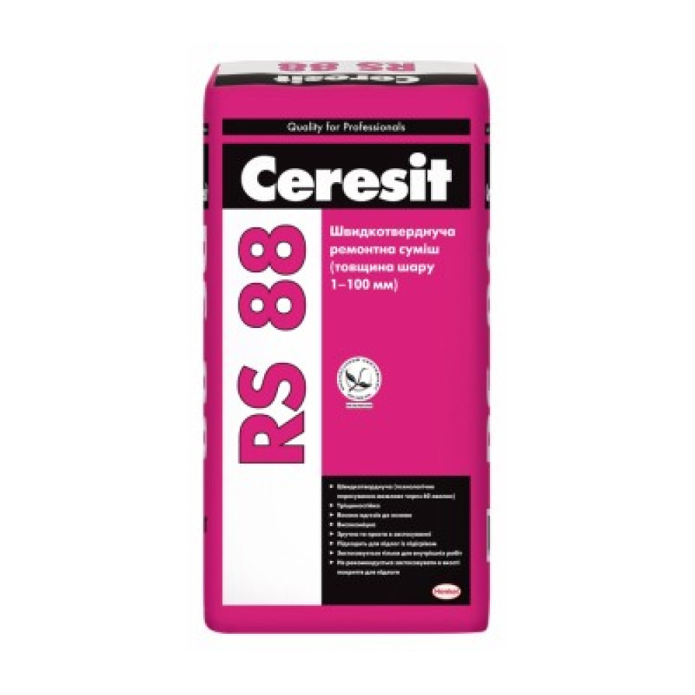 CERESIT RS-88 для вирівнювання та ремонту підлоги 1-100мм, 25кг