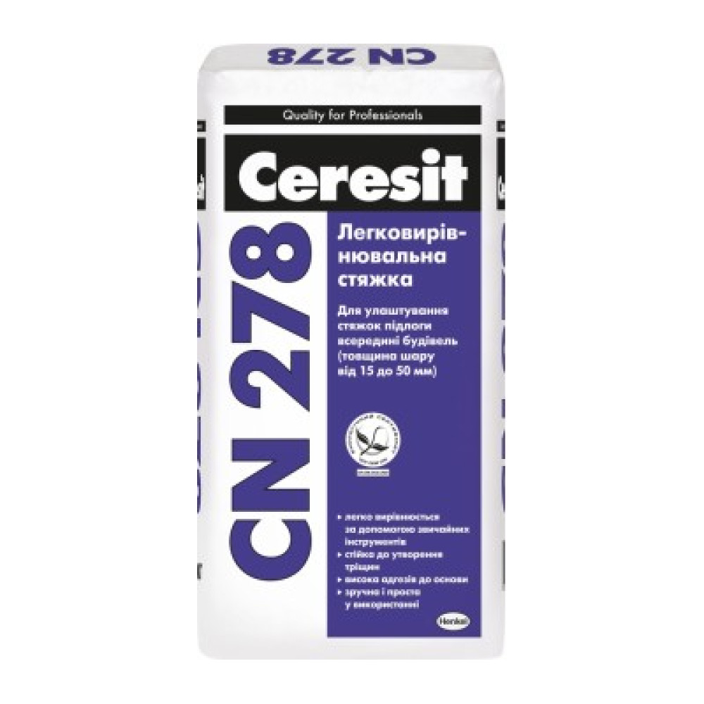 CERESIT СN-278 Легковыравнивающаяся стяжка (15-50 мм), 25кг
