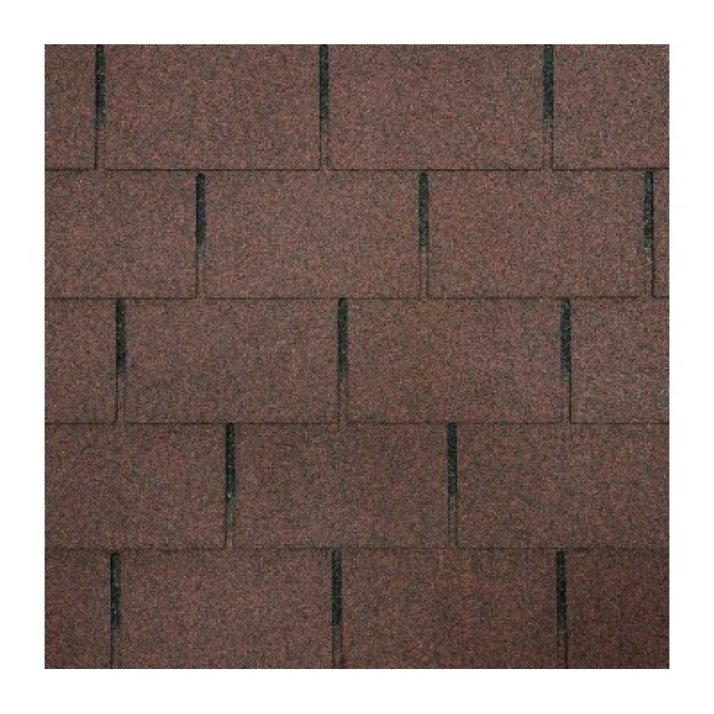 Бітумна черепиця SIM SHINGLE "4-TAB" QUADRIATERIAL (2,61 м.кв.) ЧЕРВОНО КОРИЧНЕВИЙ