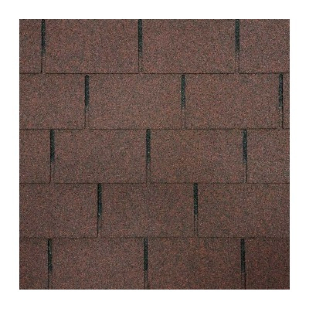 Бітумна черепиця SIM SHINGLE "4-TAB" QUADRIATERIAL (2,61 м.кв.) ЧЕРВОНО КОРИЧНЕВИЙ