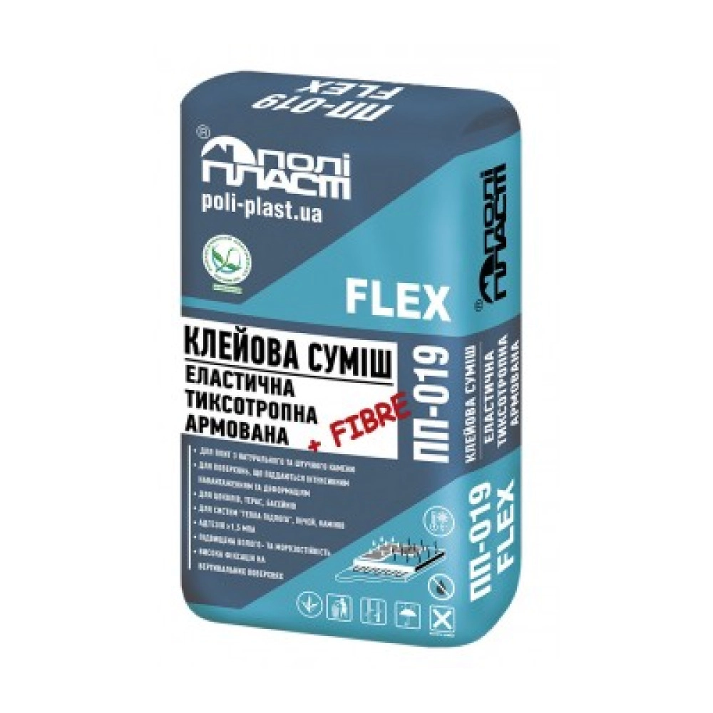 ПОЛІПЛАСТ ПП-019 клей з підвищ.термостійкістю (до100град) 25кг