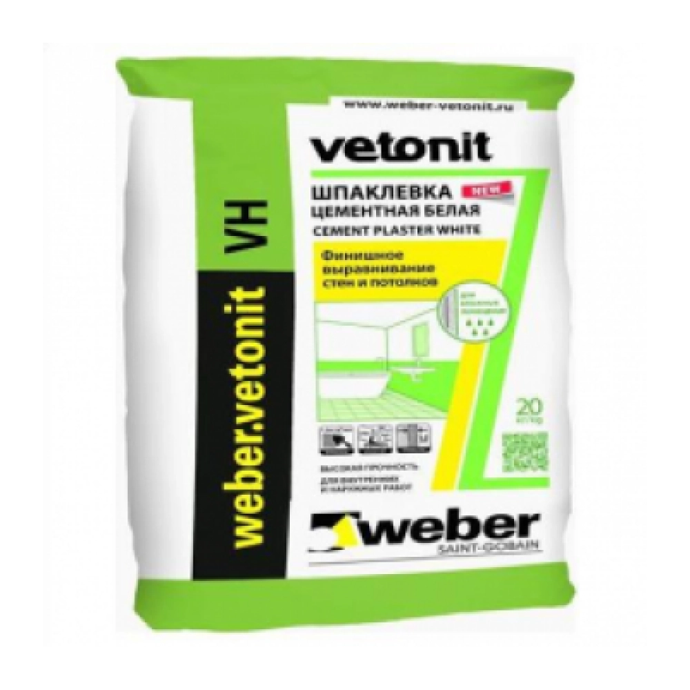 Шпатлівка Vetonit VH white водостійка на цементній основі.20кг