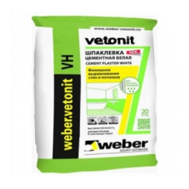 Шпатлівка Vetonit VH white водостійка на цементній основі.20кг
