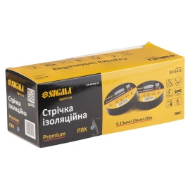 Стрічка ізоляційна ПВХ (синя) 0.13мм×19мм×20м Premium SIGMA (8411411)