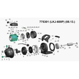 Насос відцентровий самовсмоктуючий 0.6кВт Hmax 35м Qmax 50л/хв LEO (775301)