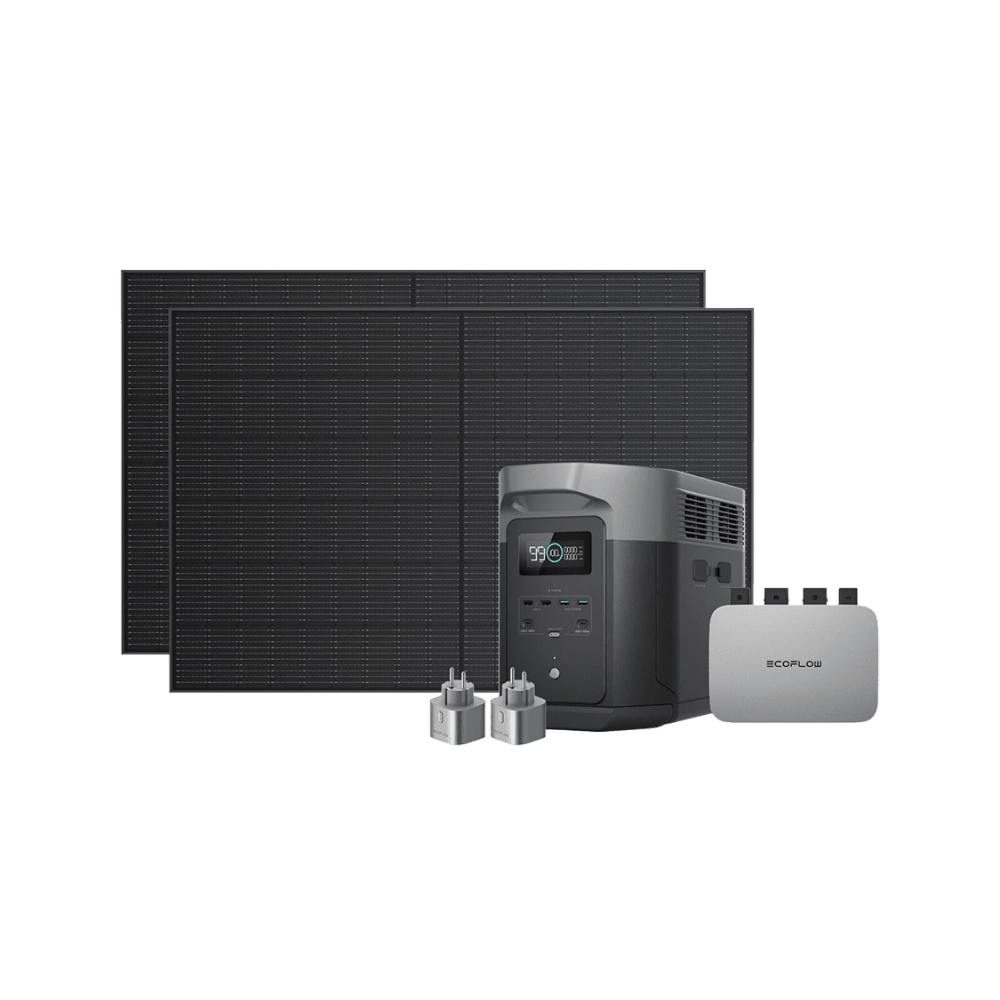 Комплект EcoFlow PowerStream - мікроінвертор 800W + зарядна станція Delta Max 2000 та сонячні панелі 2х400