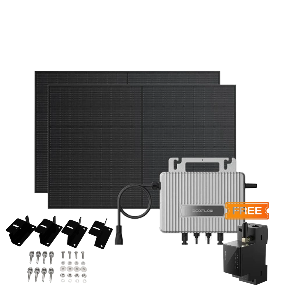 Комплект EcoFlow STREAM Microinverter/2*400W Rigid Solar Panel Combo/Розумний лічильник Smart Meter/Cистема кріплень EcoFlow Rigid Solar Panel Mounting Feet
