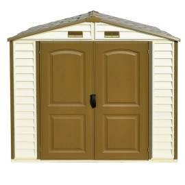 Сарай пластиковий StoreAll 245x168x220 см слонова кістка, коричний дах Сарай для саду дачі Хозблок Госпблок для саду