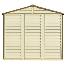 Сарай пластиковий StoreAll 245x168x220 см слонова кістка, коричний дах Сарай для саду дачі Хозблок Госпблок для саду