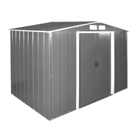 Сарай металевий ECO 262x182x191 см сірий з білим Сарай для саду дачі Хозблок Госпблок для саду