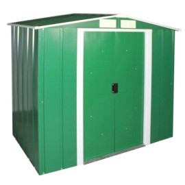 Сарай металевий ECO 202x122x181 см зелений з білим Сарай для саду дачі Хозблок Госпблок для саду
