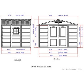 Сарай пластиковий Woodside 325x247x231 см слонова кістка, коричний дах Сарай для саду дачі Хозблок Госпблок для саду