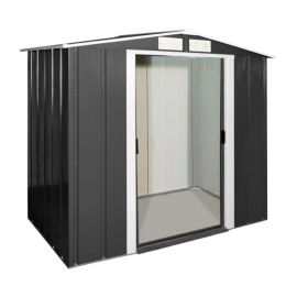 Сарай металевий ECO 202x182x181 см сірий з білим Сарай для саду дачі Хозблок Госпблок для саду