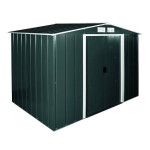 Сарай металевий ECO 262x241x191 см зелений з білим Сарай для саду дачі Хозблок Госпблок для саду