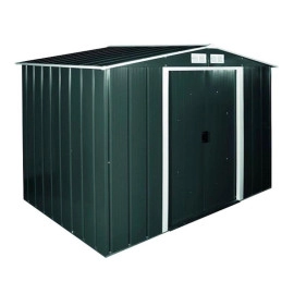 Сарай металевий ECO 262x241x191 см зелений з білим Сарай для саду дачі Хозблок Госпблок для саду