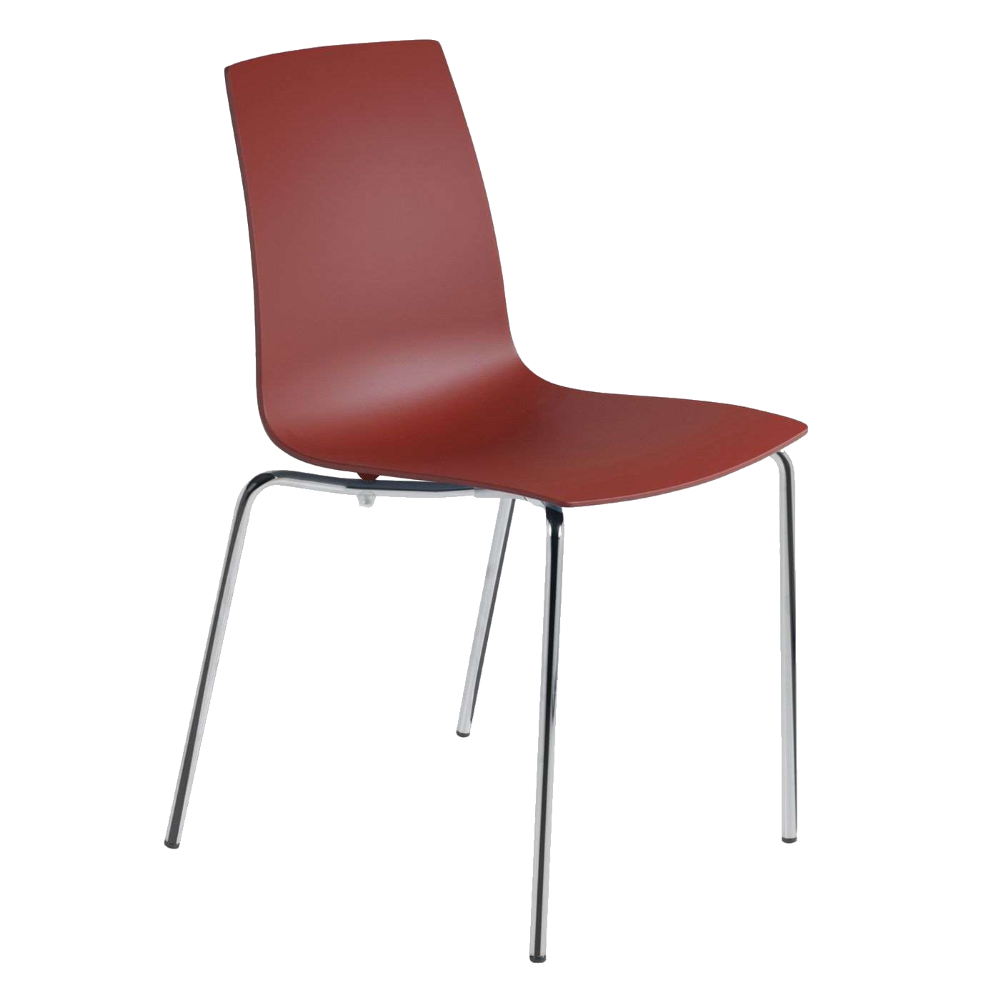 Стілець Papatya X-Treme S матовий червона цегла, низ хром