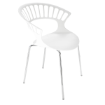 Крісло Papatya Tiara білий, база хром