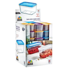 Контейнер Flexy Box прямокутний 1,3 л прозорий кришка бузкова Irak Plastik