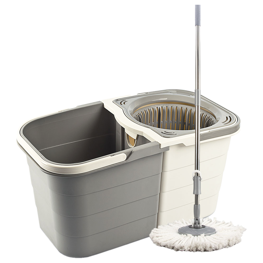 Набір для прибирання Planet Spin Mop Duo 19 л кремово-сірий
