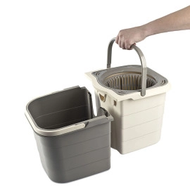 Набір для прибирання Planet Spin Mop Duo 19 л кремово-сірий