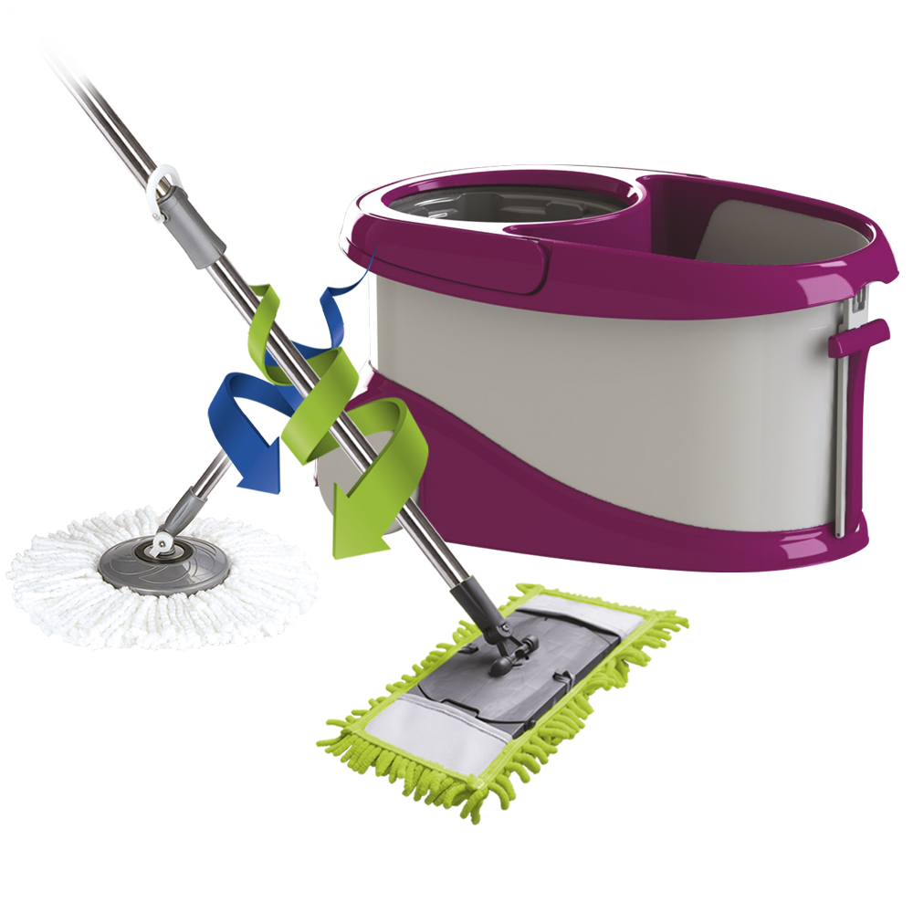 Набір для прибирання Planet Spin Mop Gold 20 л + плоска швабра пурпурний