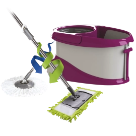 Набір для прибирання Planet Spin Mop Gold 20 л + плоска швабра пурпурний