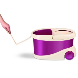 Набір для прибирання Planet Spin Mop Gold 20 л + плоска швабра пурпурний