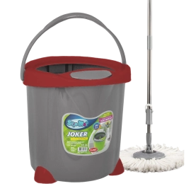 Набір для прибирання Planet Spin Mop Joker 15 л сірий з червоним