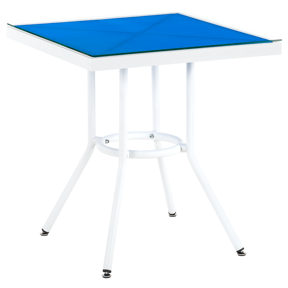 Стіл Tilia Kobe 60x60 см стільниця зі скла білий - блакитний