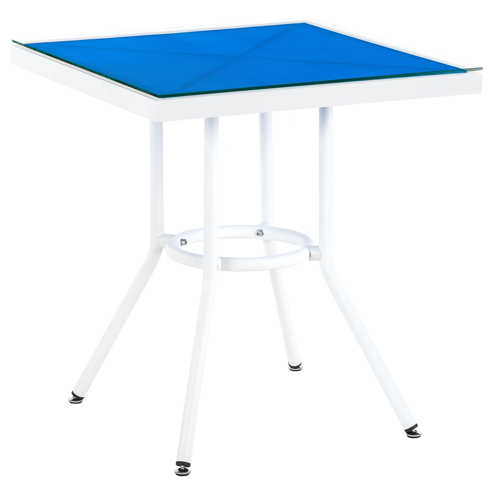 Стіл Tilia Kobe 60x60 см стільниця зі скла білий - блакитний