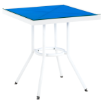 Стіл Tilia Kobe 60x60 см стільниця зі скла білий - блакитний