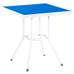 Стіл Tilia Kobe 60x60 см стільниця зі скла білий - блакитний