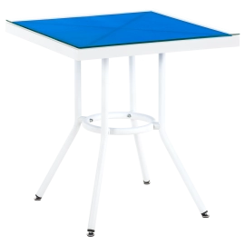 Стіл Tilia Kobe 60x60 см стільниця зі скла білий - блакитний