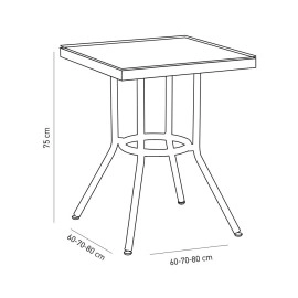 Стіл Tilia Kobe 60x60 см стільниця зі скла білий - блакитний