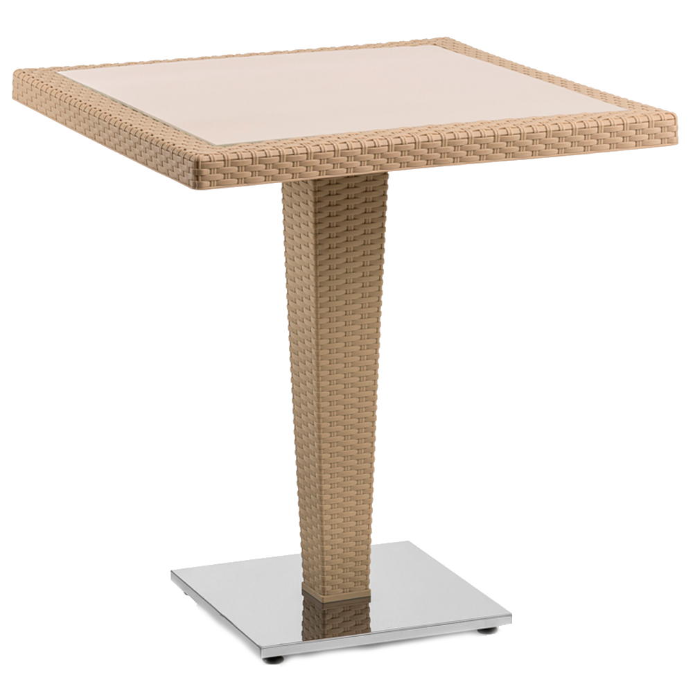 Стіл Tilia Antares 70x70 см база нержавіюча сталь колір кави