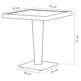 Стіл Tilia Antares 70x70 см база нержавіюча сталь чорний