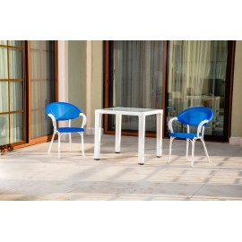 Стіл Tilia Antares 80x80 см ніжки пластикові чорний