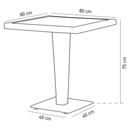 Стіл Tilia Antares 80x80 см стільниця зі скла, база нержавіюча сталь чорний