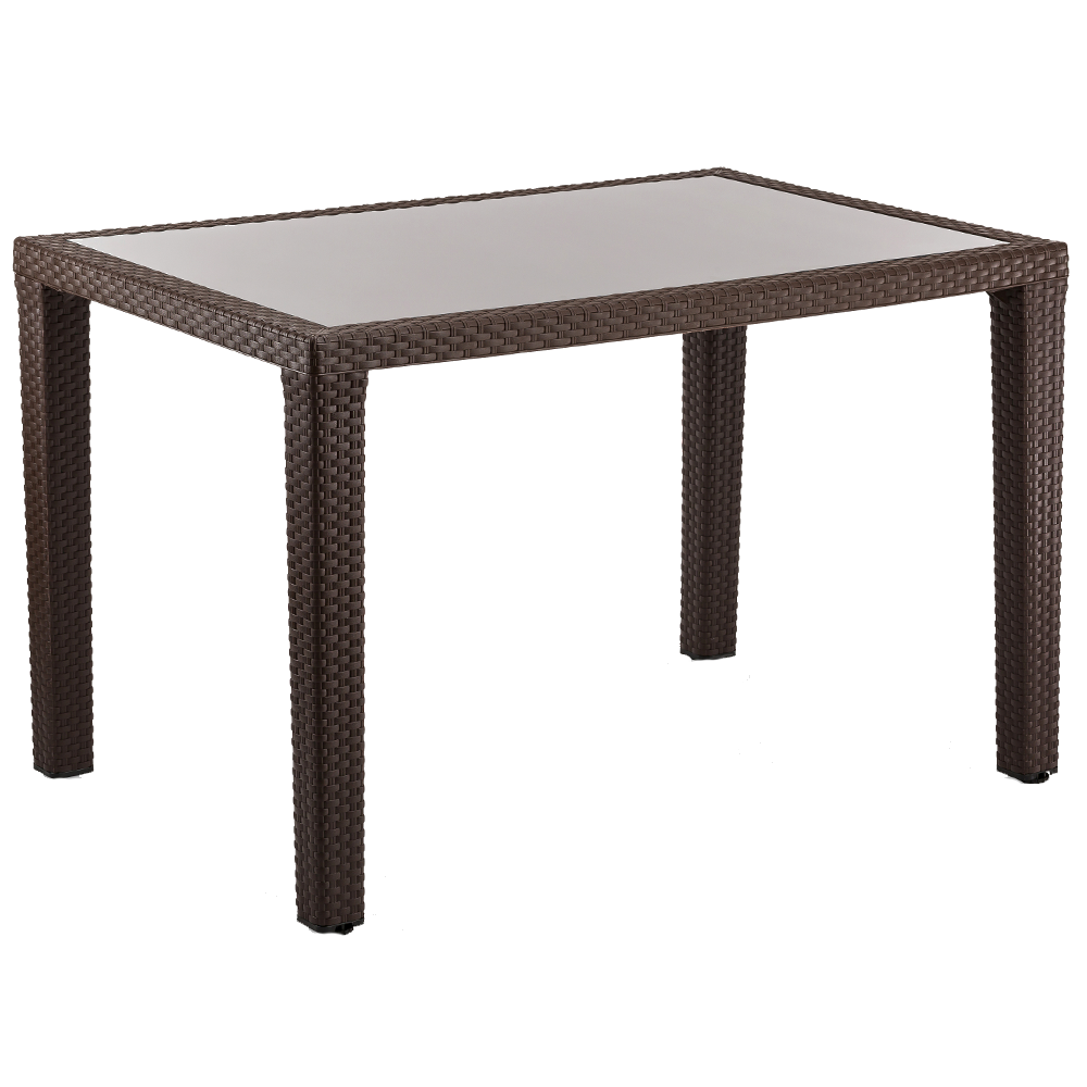 Стіл Tilia Antares 80x120 см стільниця зі скла, ніжки пластикові венге