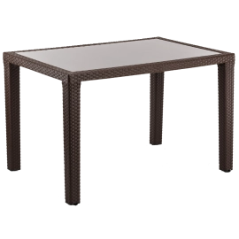 Стіл Tilia Antares 80x120 см стільниця зі скла, ніжки пластикові венге