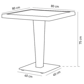 Стіл Tilia Antares 80x80 см стільниця ироко, база нержавіюча сталь чорний
