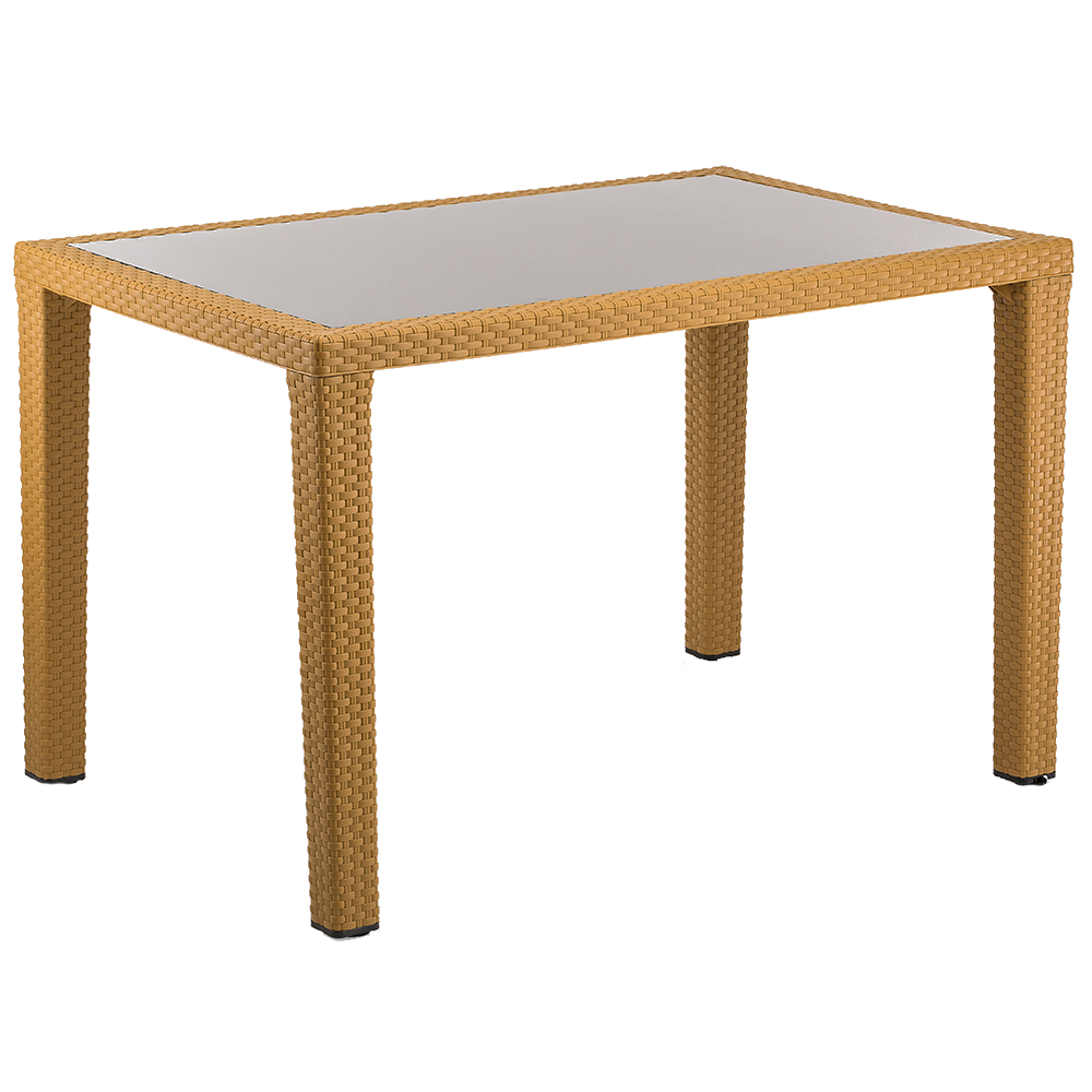 Стіл Tilia Antares 80x120 см стільниця зі скла, ніжки пластикові колір дерево