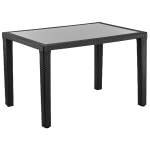 Стіл Tilia Antares 80x120 см стільниця зі скла, ніжки пластикові чорний