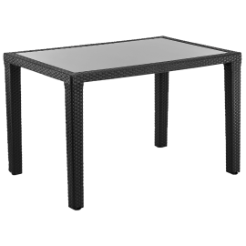 Стіл Tilia Antares 80x120 см стільниця зі скла, ніжки пластикові чорний
