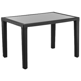Стіл Tilia Antares 80x120 см стільниця зі скла, ніжки пластикові чорний