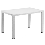 Стіл Tilia Antares 80x120 см стільниця зі скла, ніжки пластикові біла слонова кістка