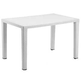 Стіл Tilia Antares 80x120 см стільниця зі скла, ніжки пластикові біла слонова кістка