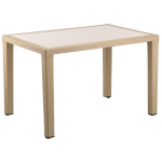 Стіл Tilia Antares 80x120 см стільниця зі скла, ніжки пластикові кавовий